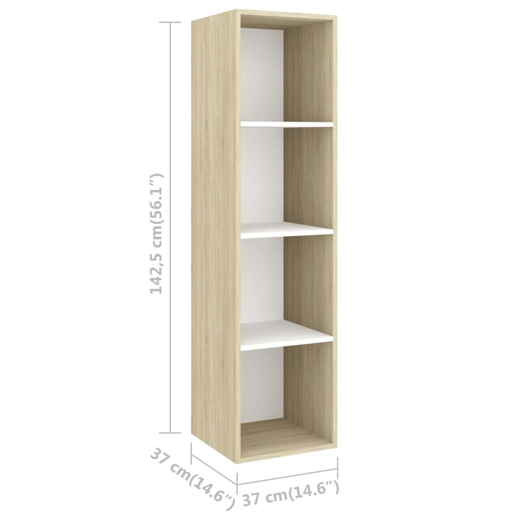 Weiß Stk. und Sonoma-Eiche TV-Schrank TV-Wandschränke 4 Weiß Holzwerkstoff vidaXL Sonoma-Eiche (4-St)