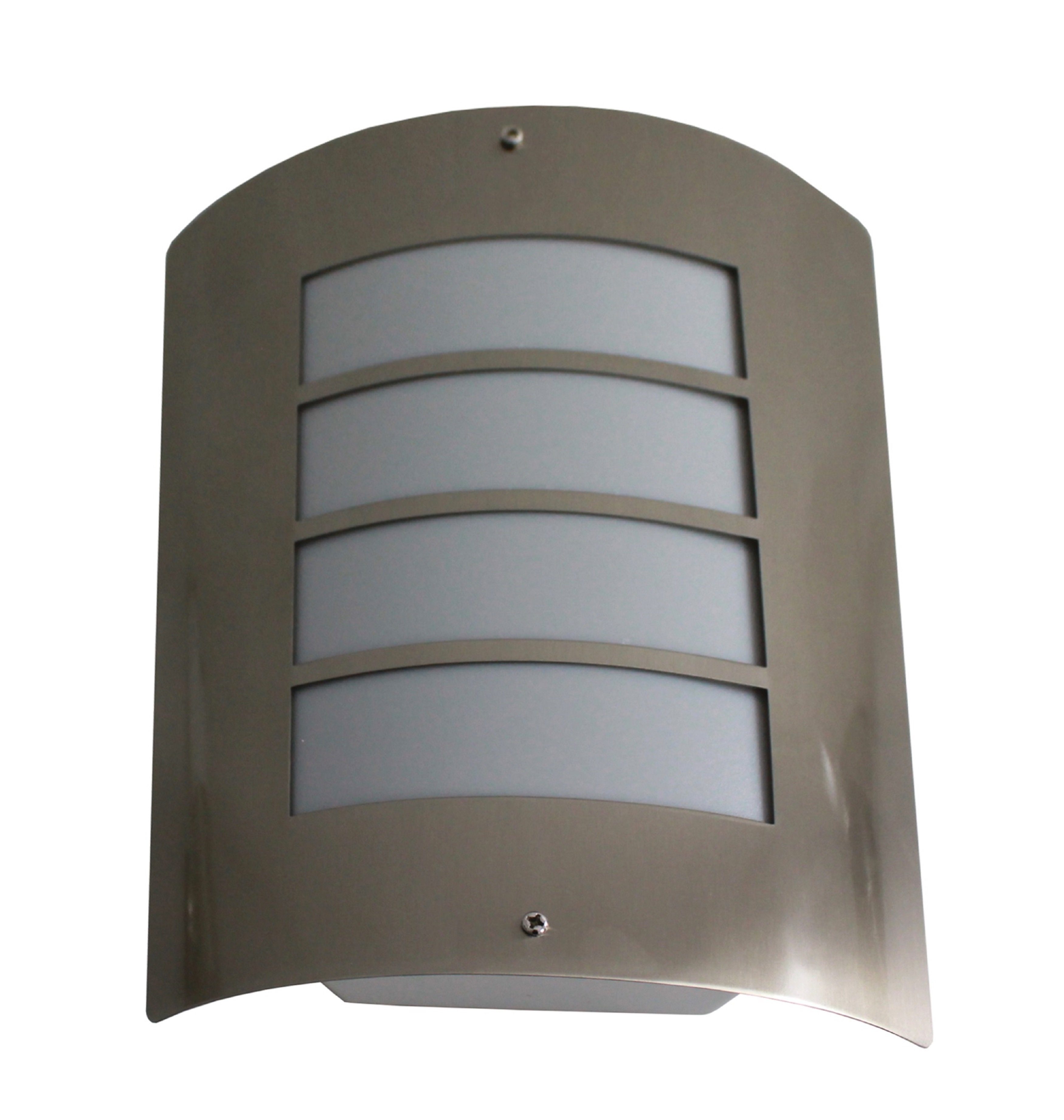 TRANGO LED Außen-Wandleuchte, 8006-LED IP44 LED Außenleuchte inkl. 1x 4-5 Watt E27 LED Leuchtmittel 3000K warmweiß *CHLOE* Wandleuchte aus Edelstahl gebürstet & Kunststoff, Außenstrahler, Wandstrahler, Außenlampe, Gartenleuchte