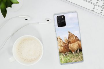MuchoWow Handyhülle Hühner auf dem Feld, Phone Case, Handyhülle Samsung Galaxy S10 Lite, Silikon, Schutzhülle