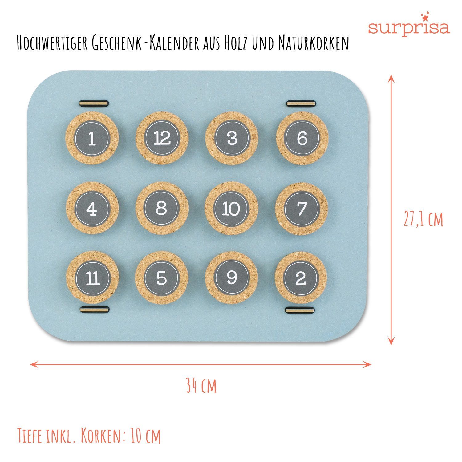 SURPRISA Kalender zum Selbstbasteln Geschenk-Kalender mit 12 Fächern zum Geburtstag, Geburt oder Hochzeit, Kreative Geschenkverpackung für individuelle Geschenk – Bild 3 von 5