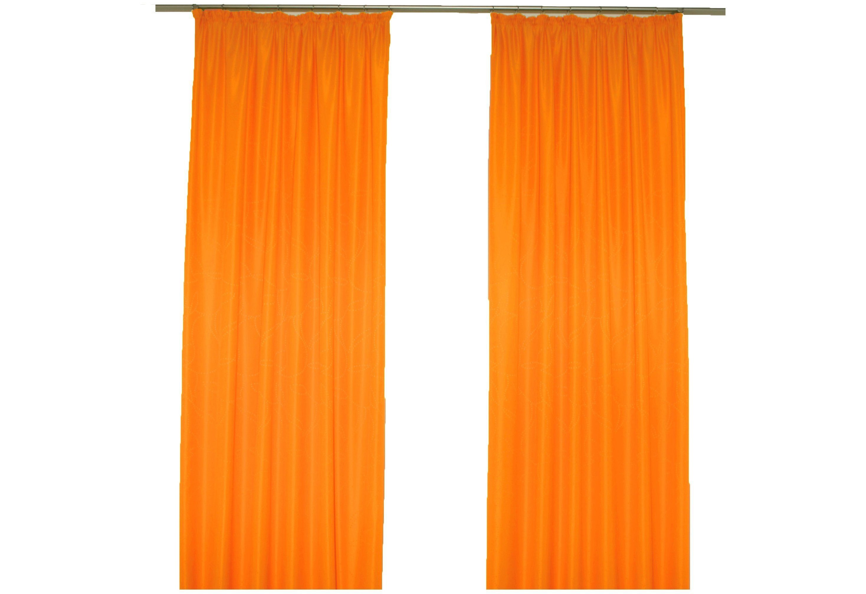 Vorhang Kräuselband St), Jacquard Janine, Wirth, (1 blickdicht, orange