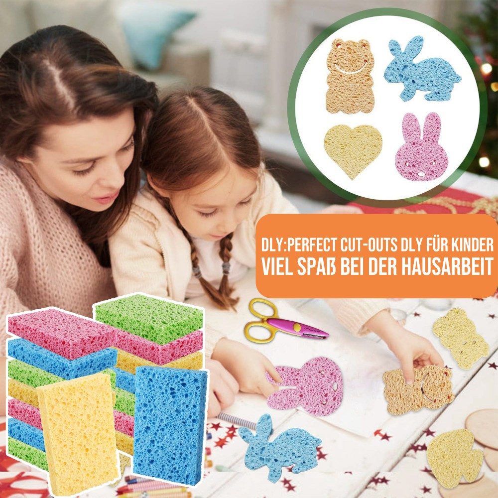 HUGERSTONE Reinigungsschwamm 16er Set Spülschwamm, Geschirrschwamm Nachhaltiger, Küchenschwamm, Mehrzweck Putzschwamm mit antibakterieller Wirkung, Saugstark