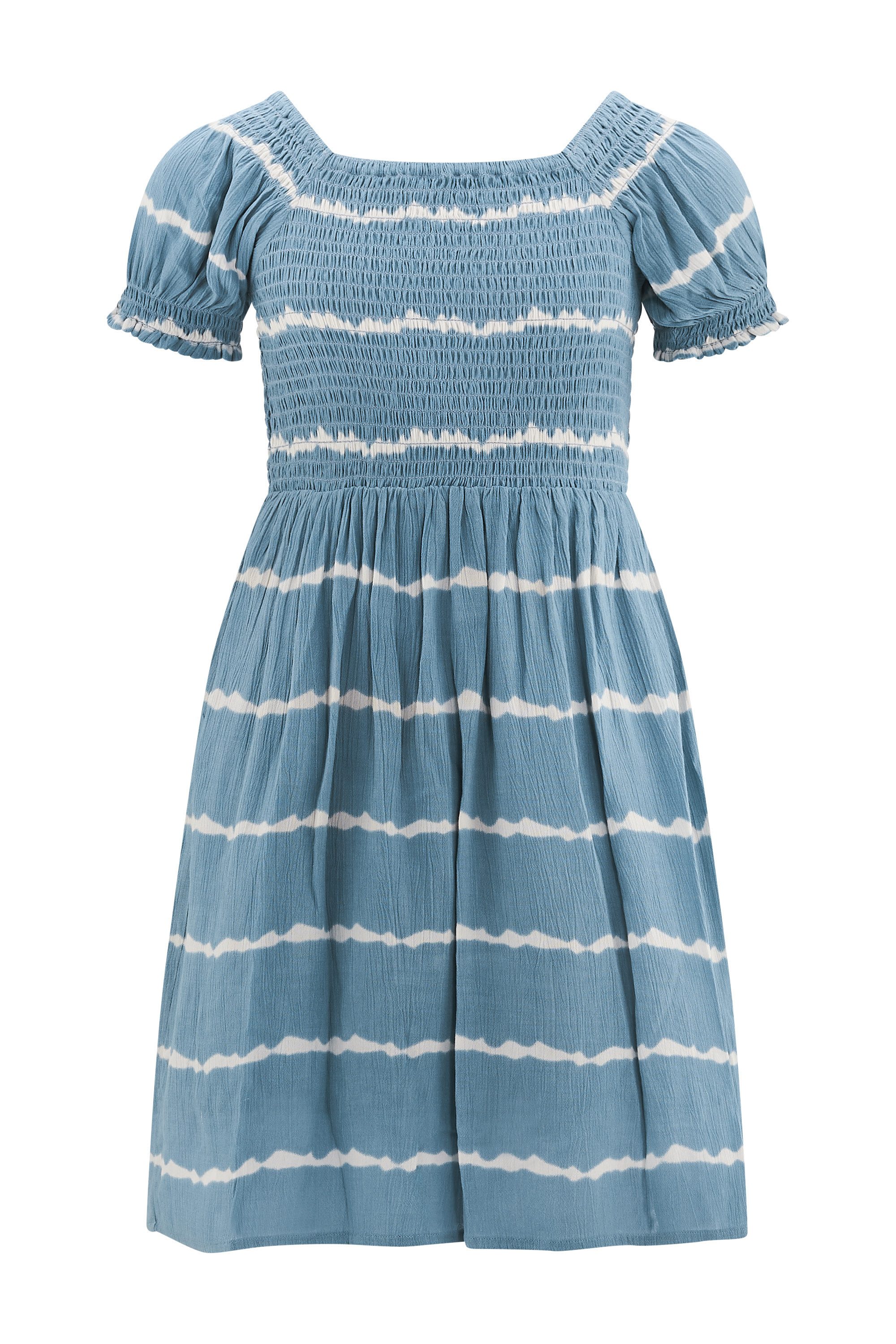 happy girls Druckkleid mit gesmoktem Oberteil