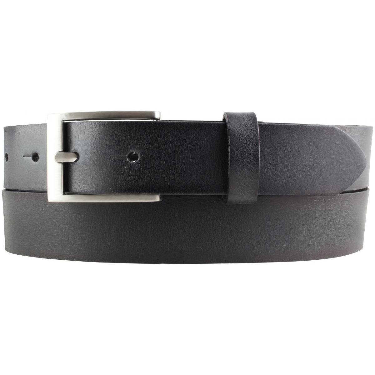 BELTINGER Ledergürtel Kinder-Gürtel Vintage-Look 3 cm - Jeans-Gürtel aus Vollrindleder für J Schwarz, Silber