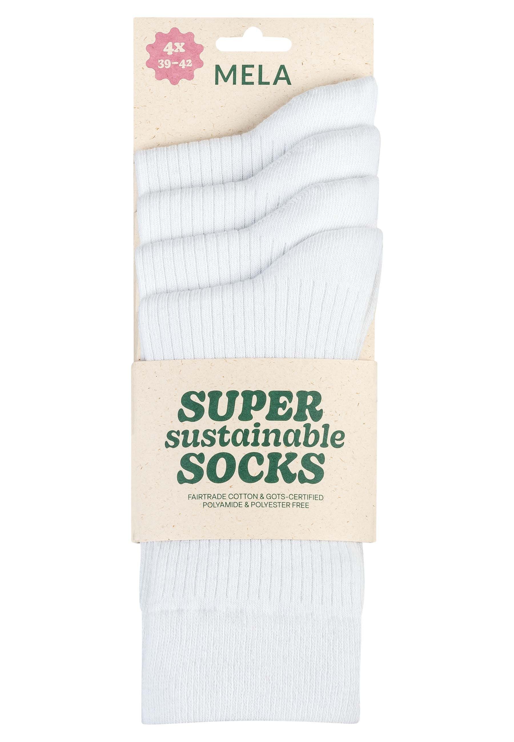 MELA Socken Gerippte Socken 4 Paare Ohne Polyester & Polyamid. Das Elasthan günstig online kaufen