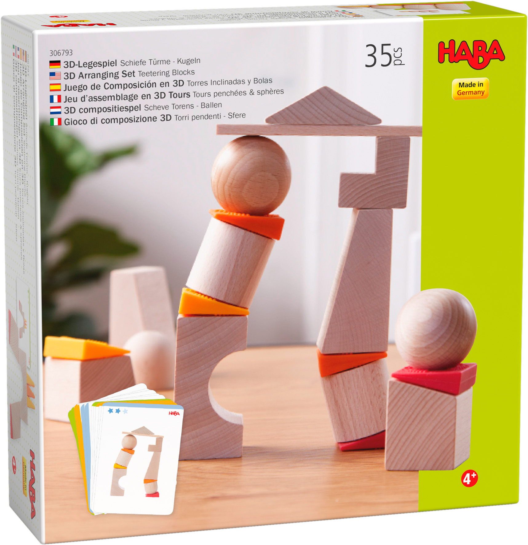 Haba Kleinkindwelt 3D Legespiel Schiefe Türme Kugeln 1306793001 Spielbausteine