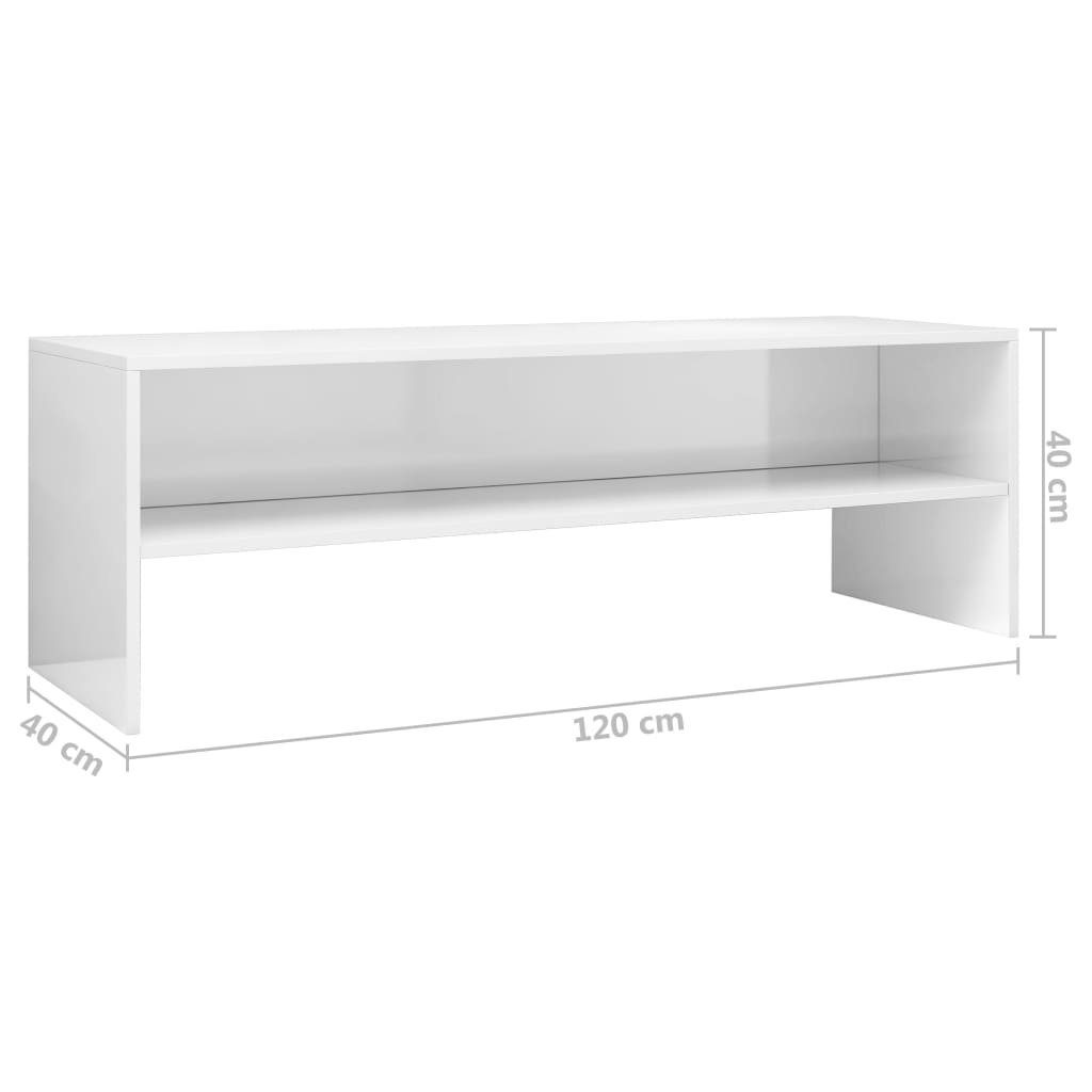 Hochglanz-Weiß TV-Schrank furnicato Holzwerkstoff 120x40x40 cm