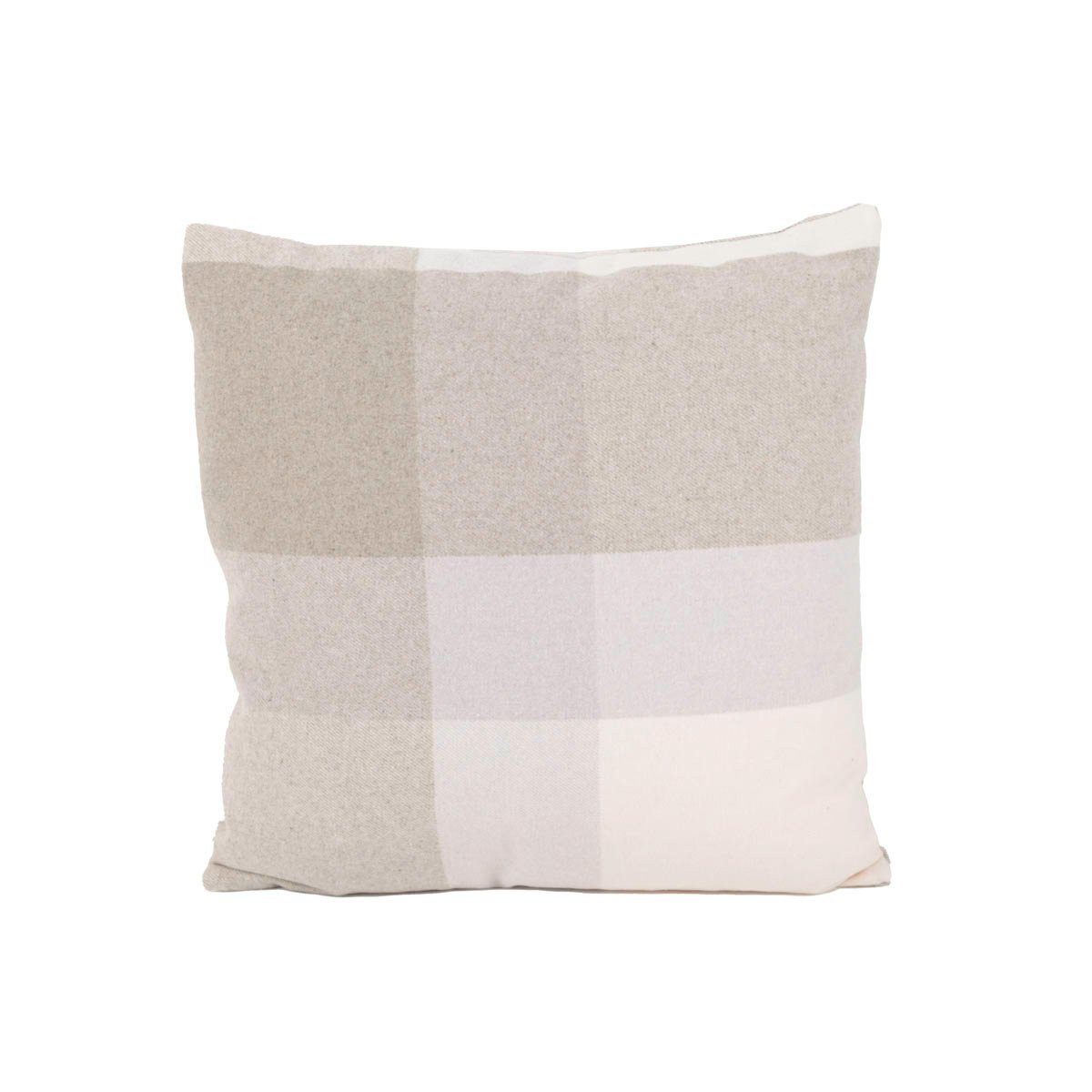 SCHÖNER LEBEN. Dekokissen Kissen Wolloptik Karo beige 45x45cm