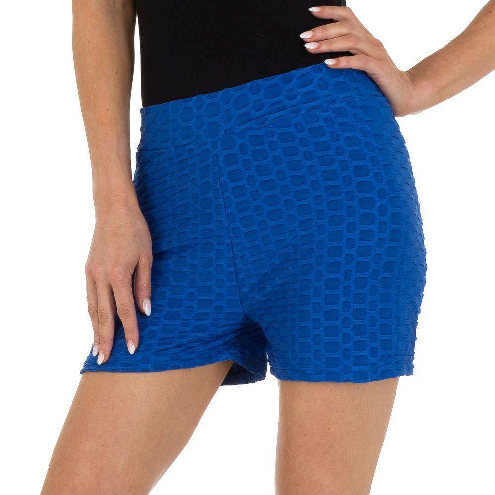 Damen Hosen Ital-Design Shorts Damen Freizeit Hotpants Stretch Freizeitshorts in Blau