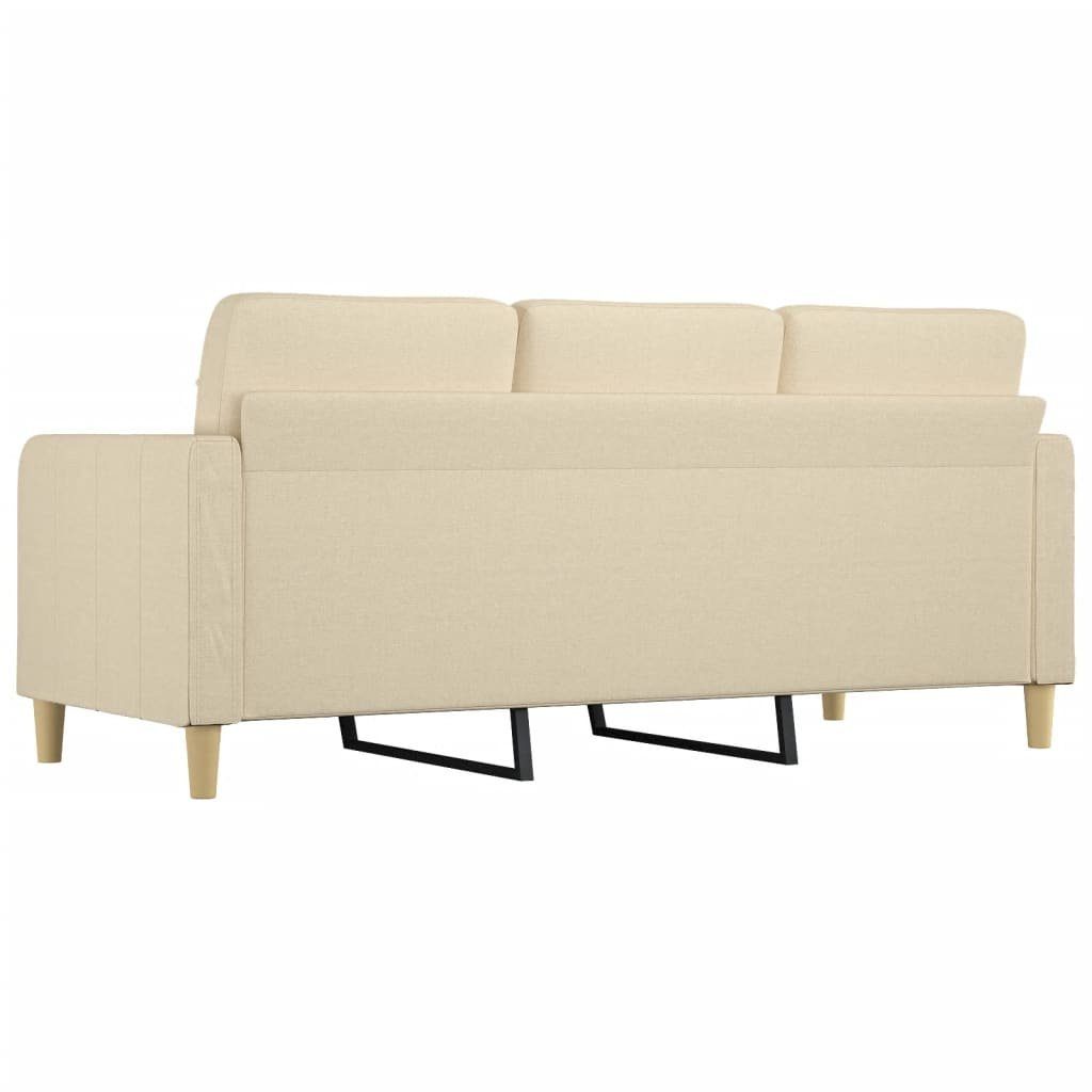 Sofa 3-Sitzer Couch Sofa cm Creme vidaXL Möbel Stoff 180