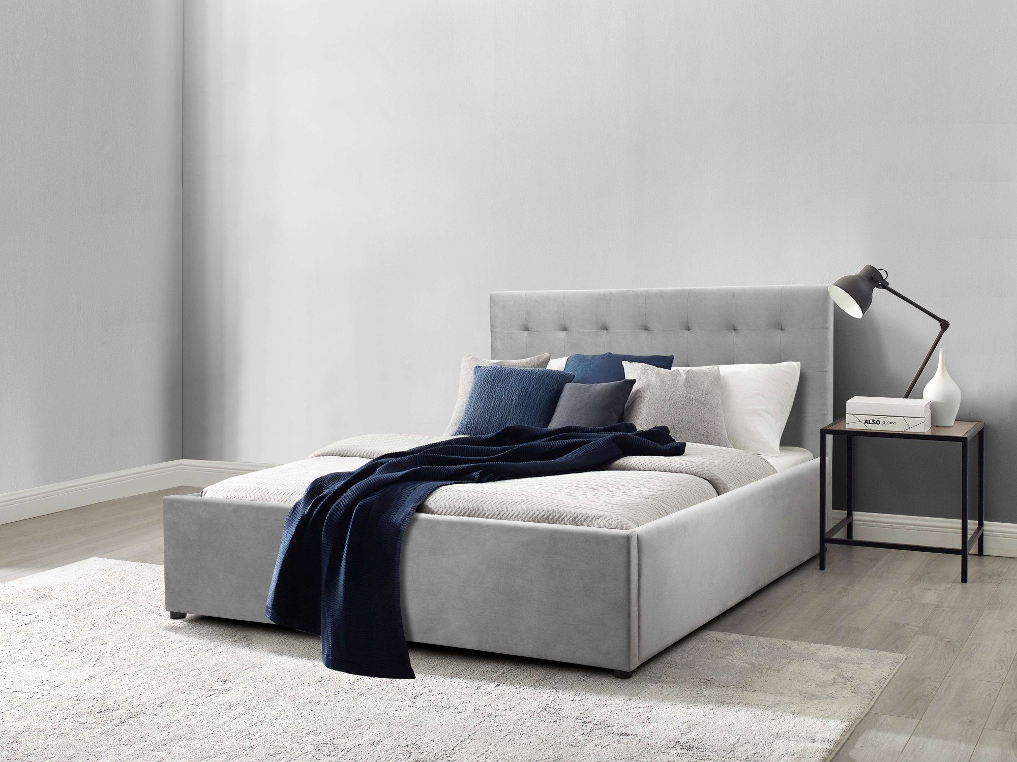 Home affaire Polsterbett Hamar, Knopfsteppung im Kopfteil, bis 250 KG belastbar (3 Breiten: 100cm/ 140cm/ 180cm), in verschiedenen Größen und Stoffen und Farben