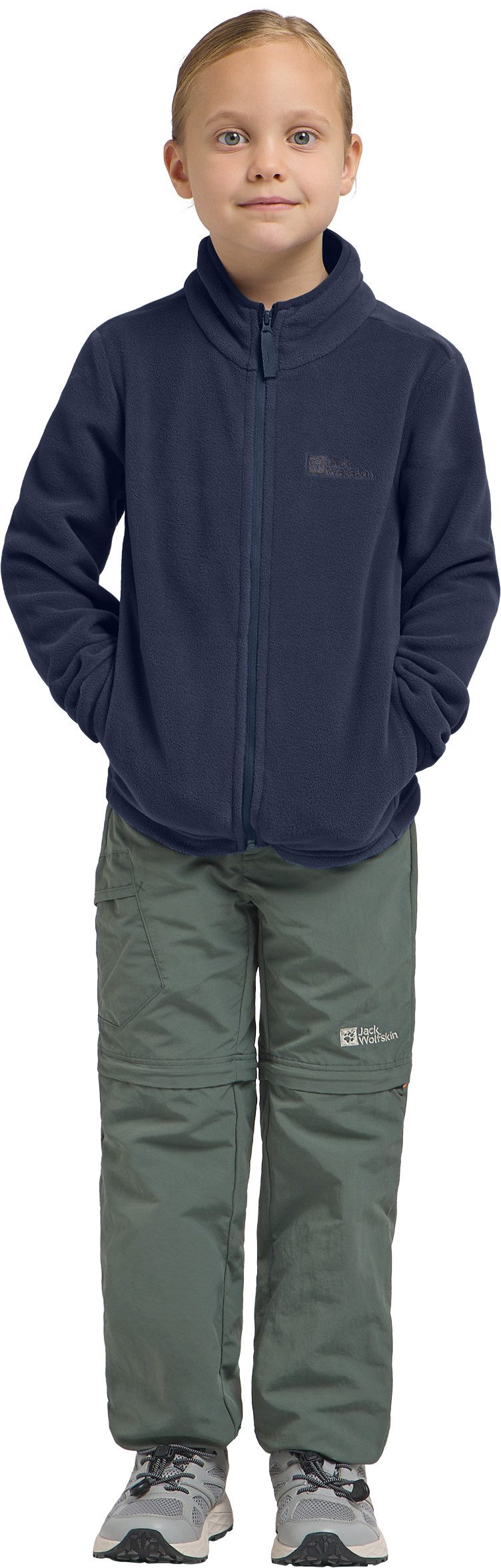 Jack Wolfskin Fleecejacke TAUNUS JACKET K hochschließender Kragen, mit Reißverschluss, atmungsaktiv, winddicht