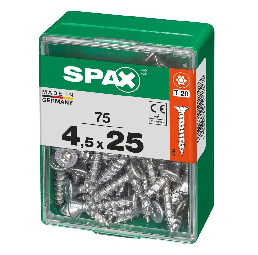 mm Universalschrauben SPAX x 75 20 Holzbauschraube - 25 Spax TX 4.5