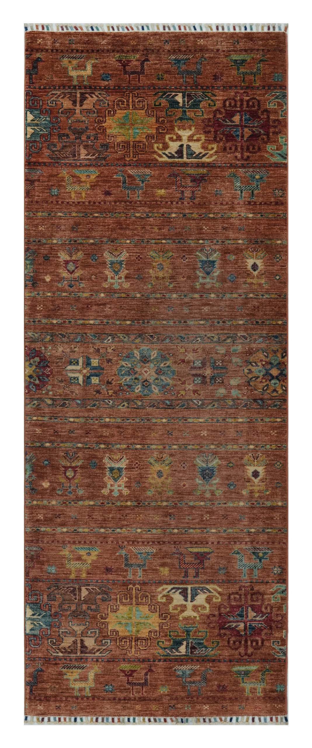 CABBEL Orientteppich 238x86 cm Samarkand Gelb Schurwolle Handgeknüpft Klassisch Unikat, Läufer, Höhe: 7 mm, 100% Schurwolle – weich, pflegeleicht, solide Knüpfdichte
