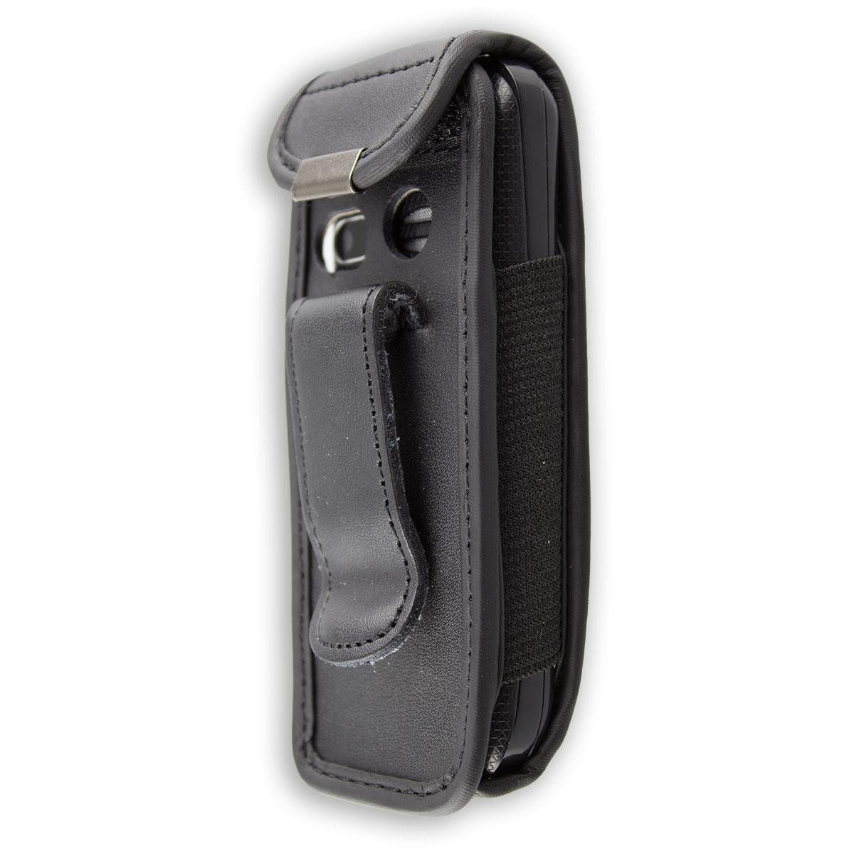 Handytasche Ledertasche für Swisstone SC230, mit Gürtelclip schwarz, Echtleder