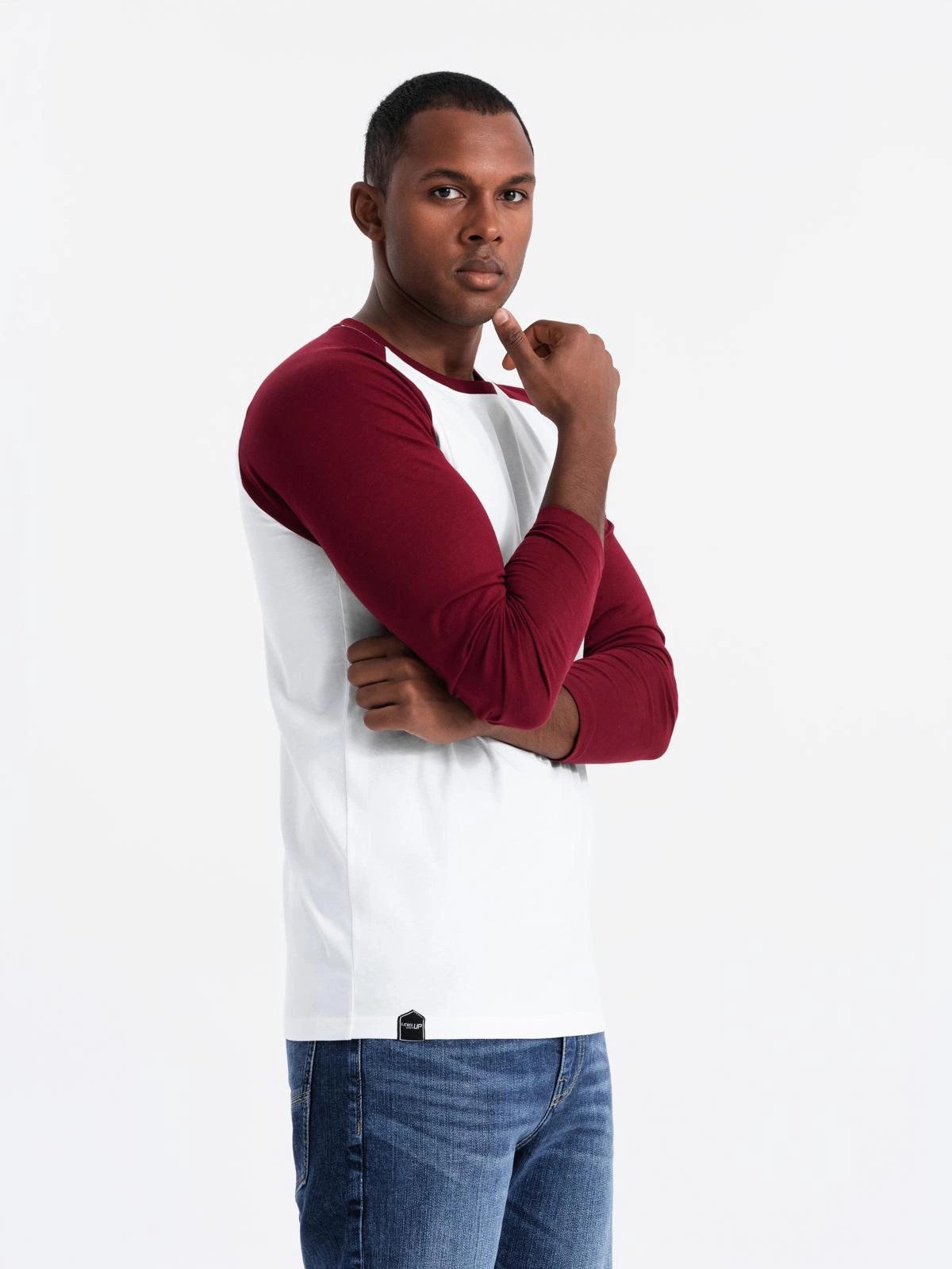 OMBRE Longsleeve Longsleeve für Männer mit kontrastierenden Raglanärmeln