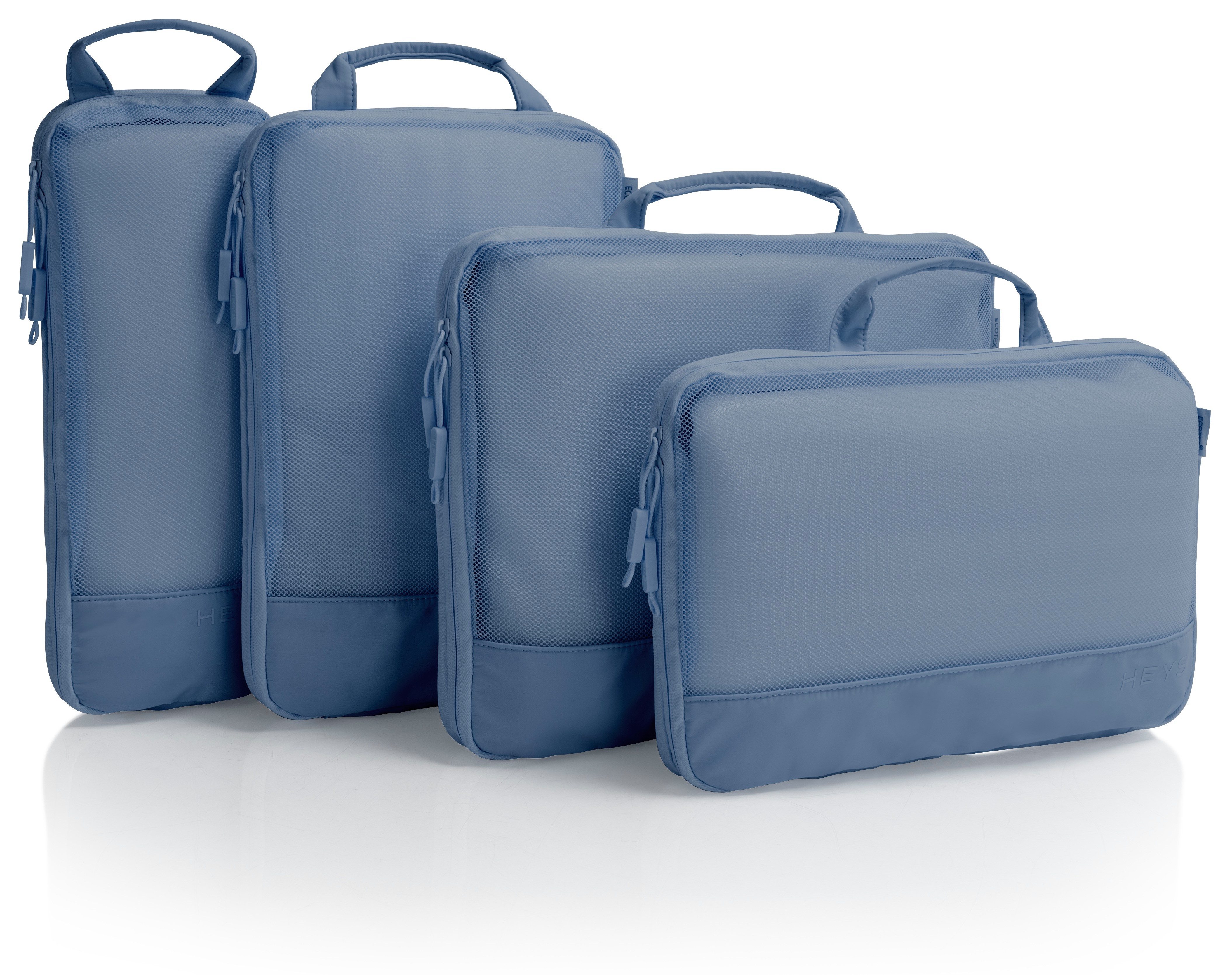 Heys Kofferorganizer Ecotex Compression Packing Cube (Set, 4-tlg), komprimierbare Packwürfel, Packtaschen, Organizer für Koffer