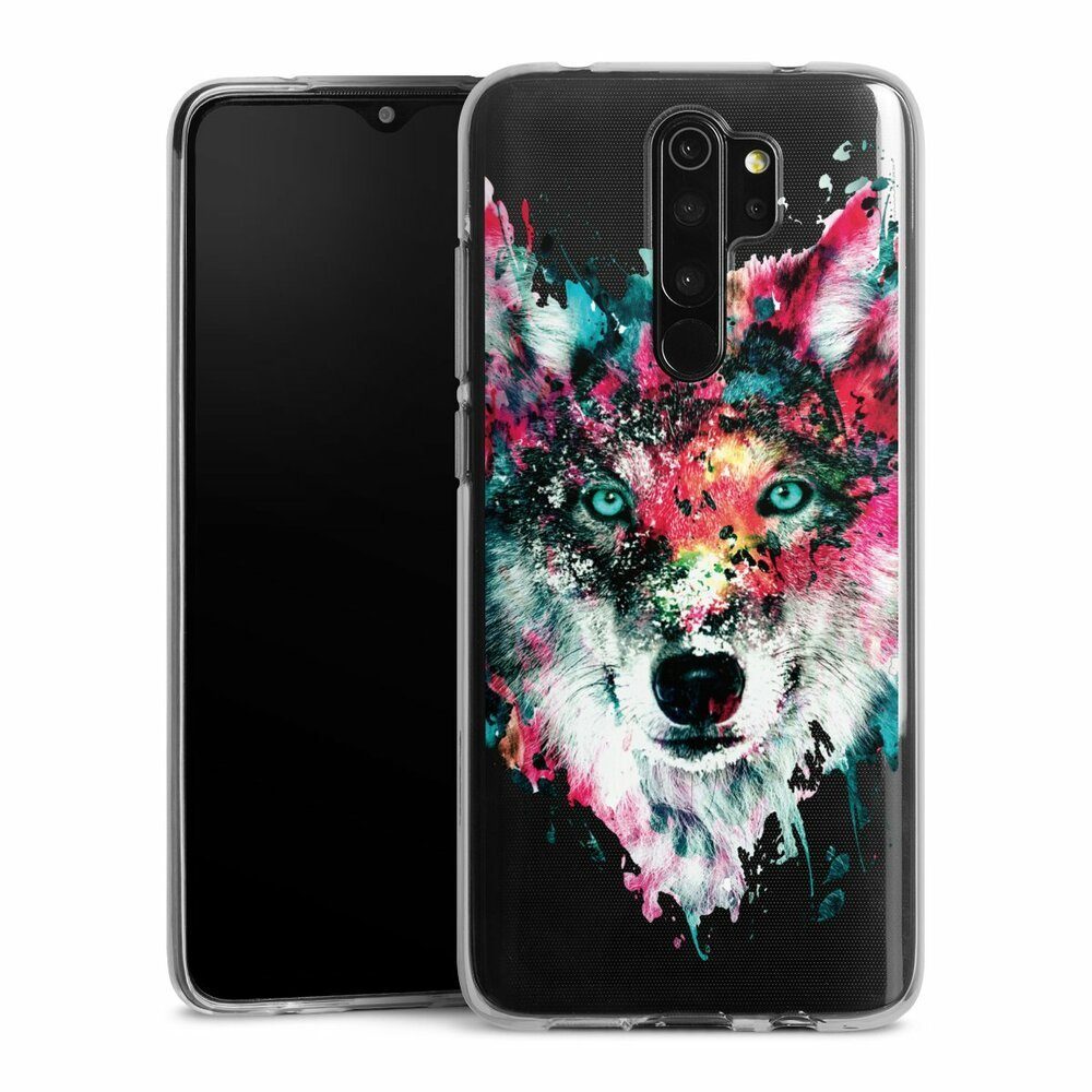DeinDesign Handyhülle Riza Peker Wolf bunt Wolve ohne Hintergrund, Xiaomi  Redmi Note 8 Pro Silikon Hülle Bumper Case Handy Schutzhülle
