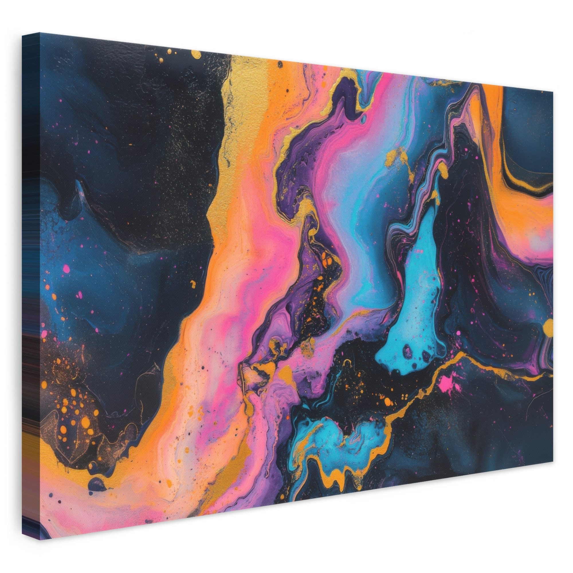 OneMillionCanvasses® Leinwandbild Modern - Marmor - Orange, Fotodruck (1 St), Leinwand Bilder Klein, Wand Dekoration Aesthetic 30x20 cm