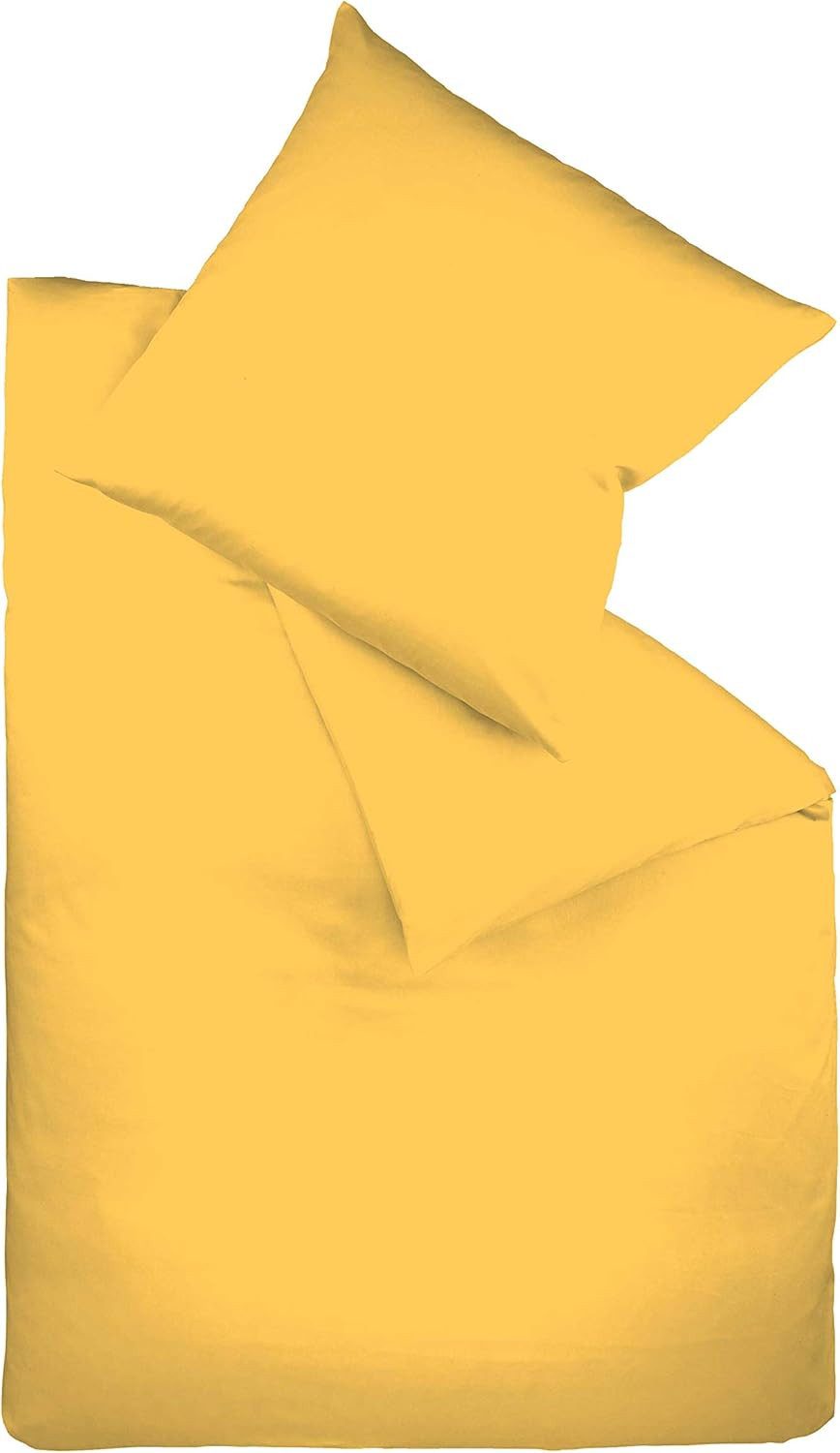 fleuresse Bettwäsche Colours, 100% Baumwolle, 2 teilig, Uni-Mako-Satin, superweich, atmungsaktiv, hochwertige Reißverschlüsse