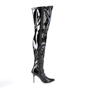 Pleaser CLASSIQUE-3000 OVERKNEE STIEFEL - LACK SCHWARZ, PLEASER High-Heel-Stiefel