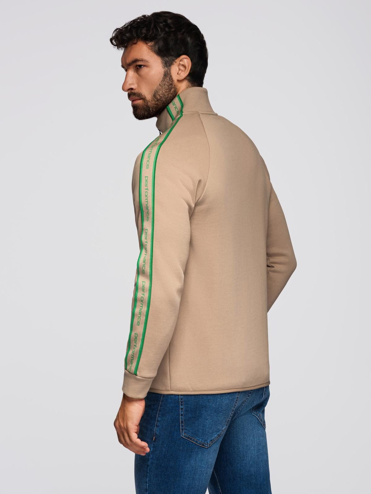 OMBRE Sweatjacke Herren-Sweatjacke mit Streifenbändern und hohem Stehkragen