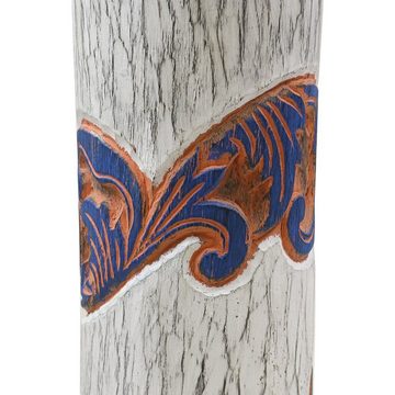 Oriental Galerie Dekofigur Holz Vase Blumenkübel mit Schnitzerei 100 x 26 cm Nr.5 (1 St)