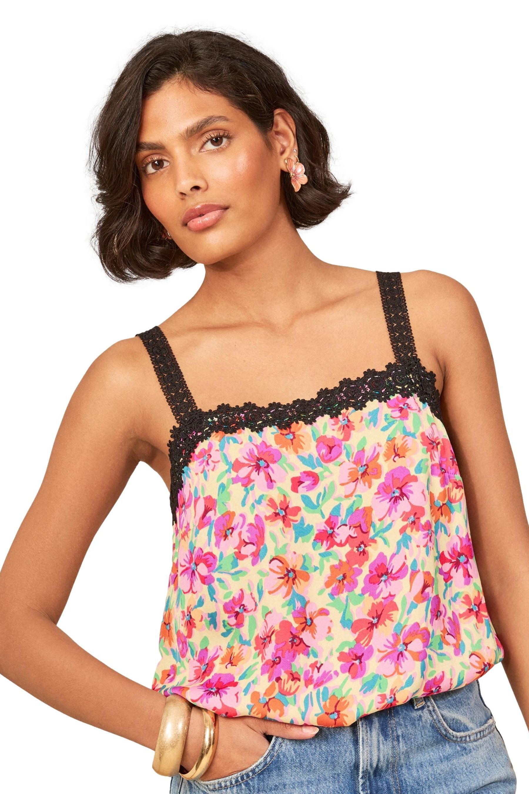 Love & Roses Trägertop Love & Roses Trägertop mit Spitzenbesatz, Regular (1-tlg)