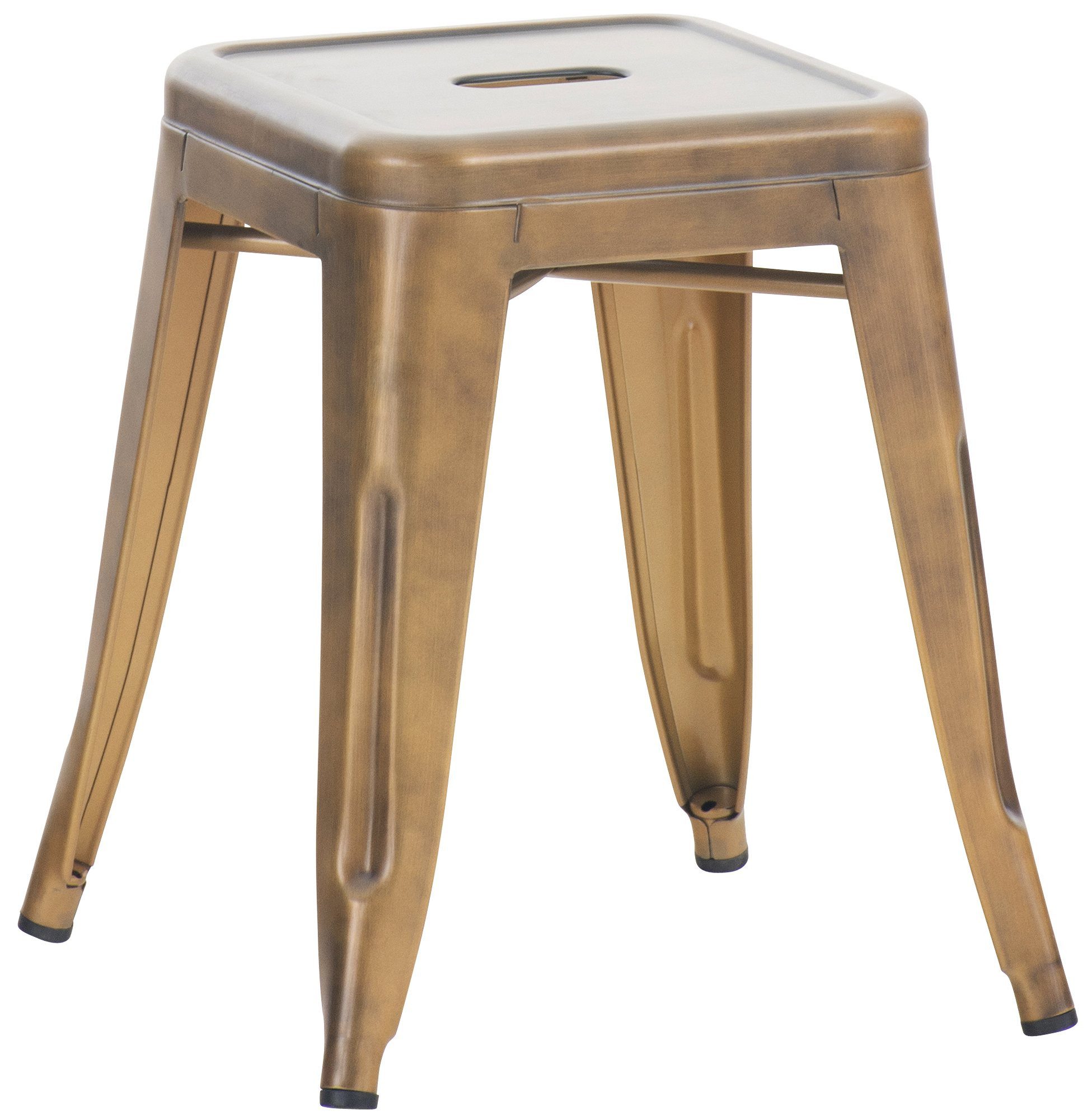furnicato Barhocker Hocker Armin Stapelhocker 40x40x46 cm Gold (1 St), Stapelbarer Sitzhocker mit Bodenschonern für Küche und Esszimmer