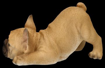 Figuren Shop GmbH Tierfigur Hundefigur - Französische Bulldogge Welpe will spielen - Hund Dogge