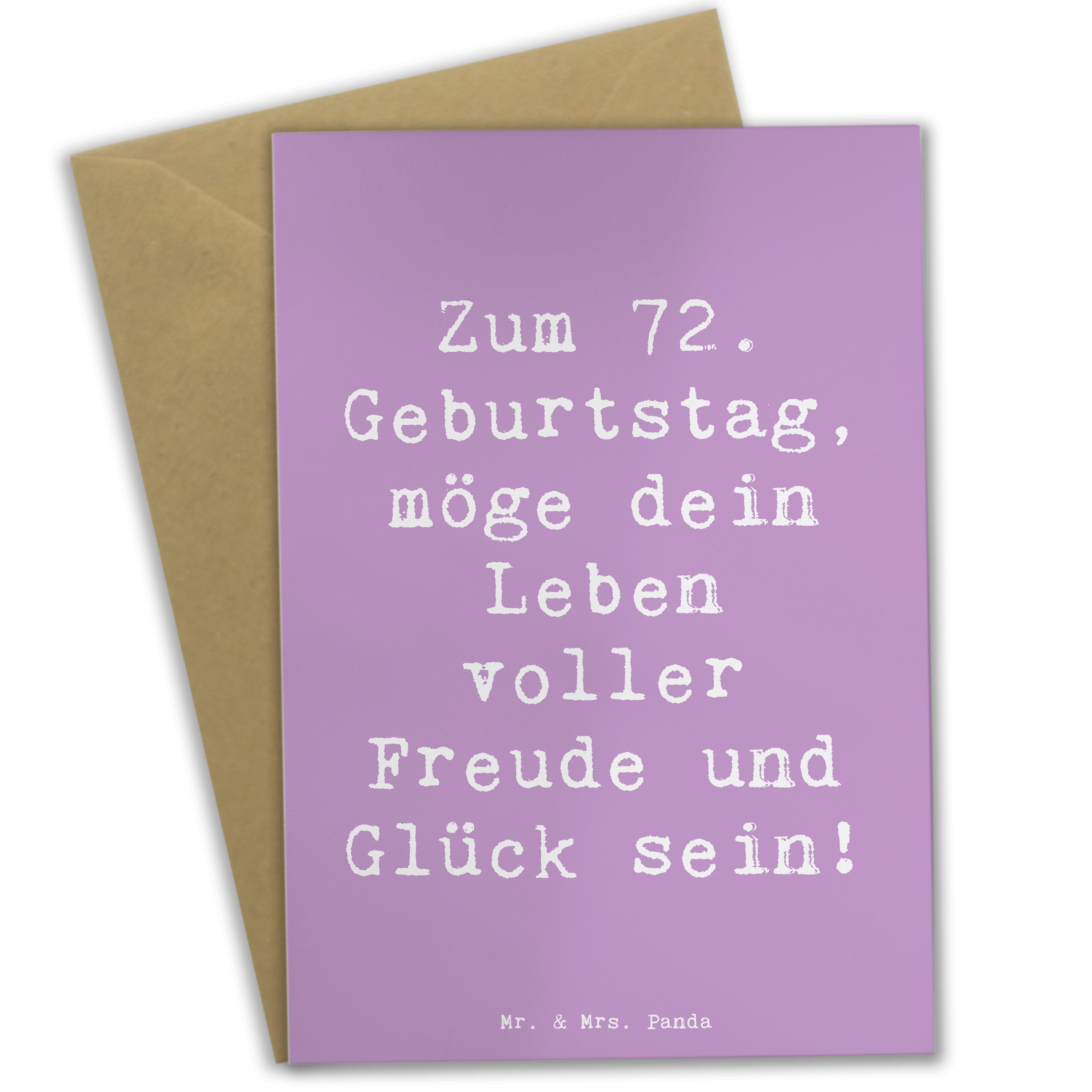 Grußkarte Spruch 72. Geburtstag Freude - Lavendeltraum - Geschenk, Glückwunschk