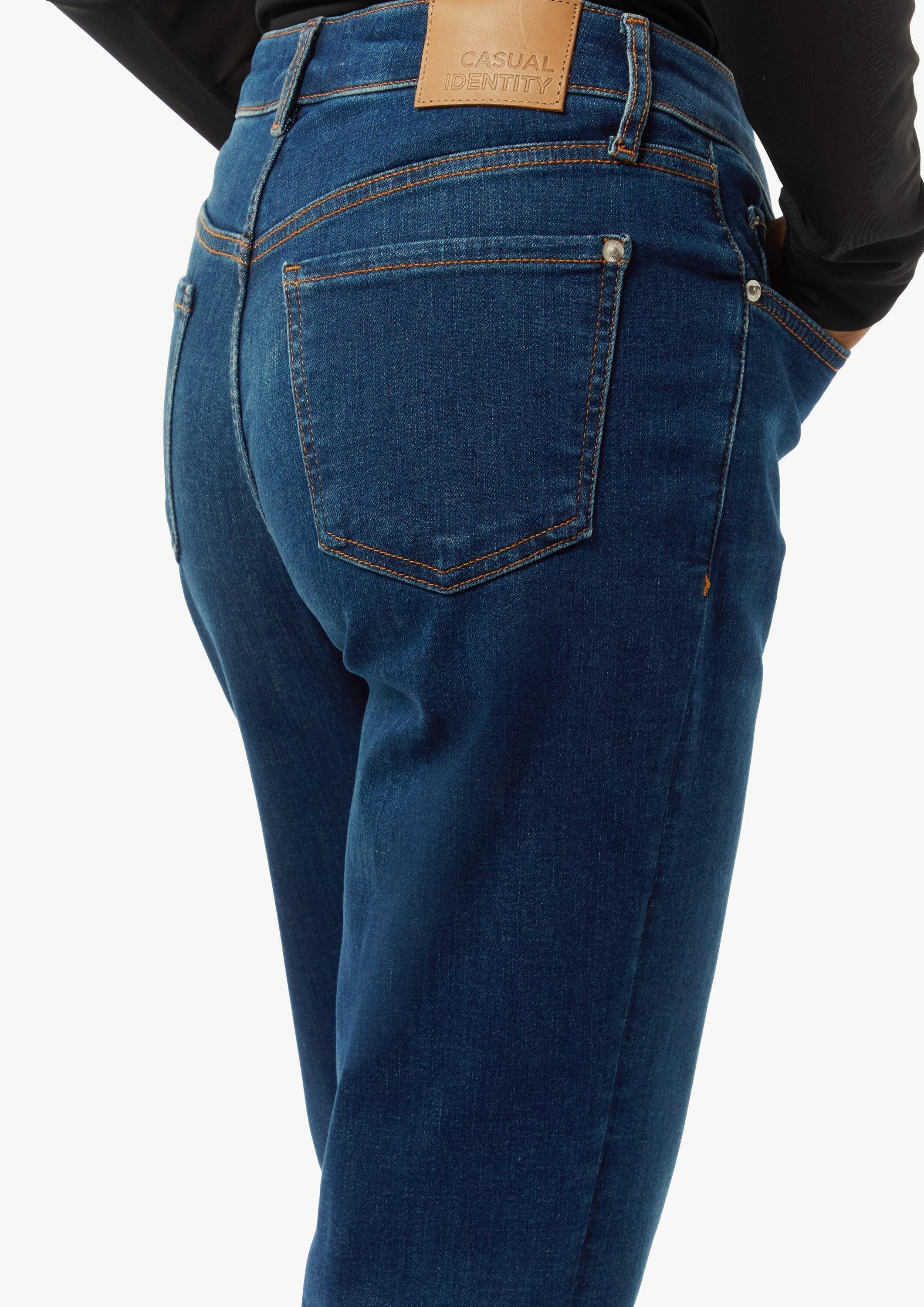 comma Regular-fit-Jeans Jeans-Hose Ankle-Jeans aus Baumwollstretch mit geradem Bein