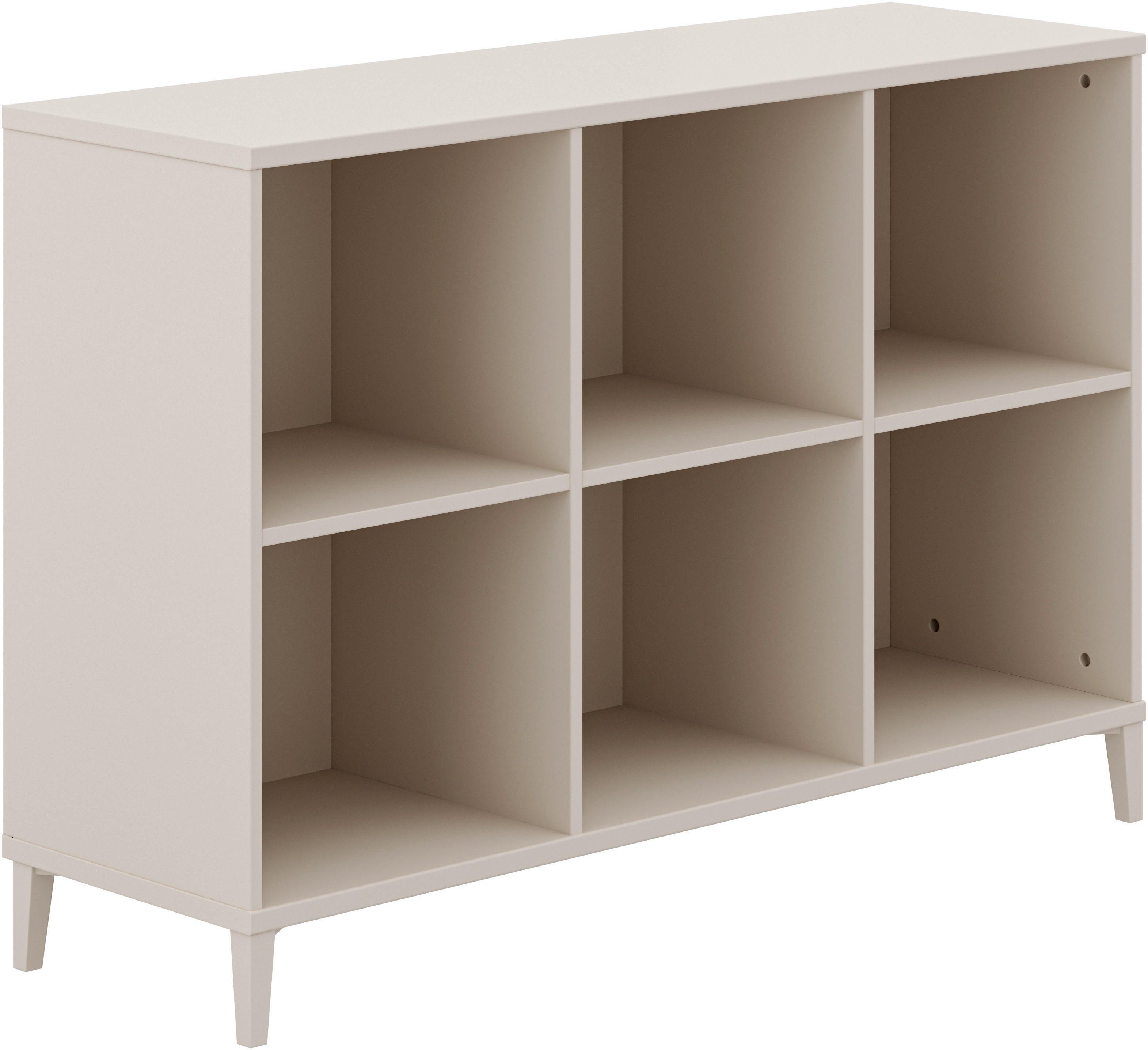 YUNY by PAIDI Sideboard SISTER LOU mit 6 offenen Fächern, Breite 123 cm, stabiles und langlebiges Regal in Beige, geprüfte Qualität