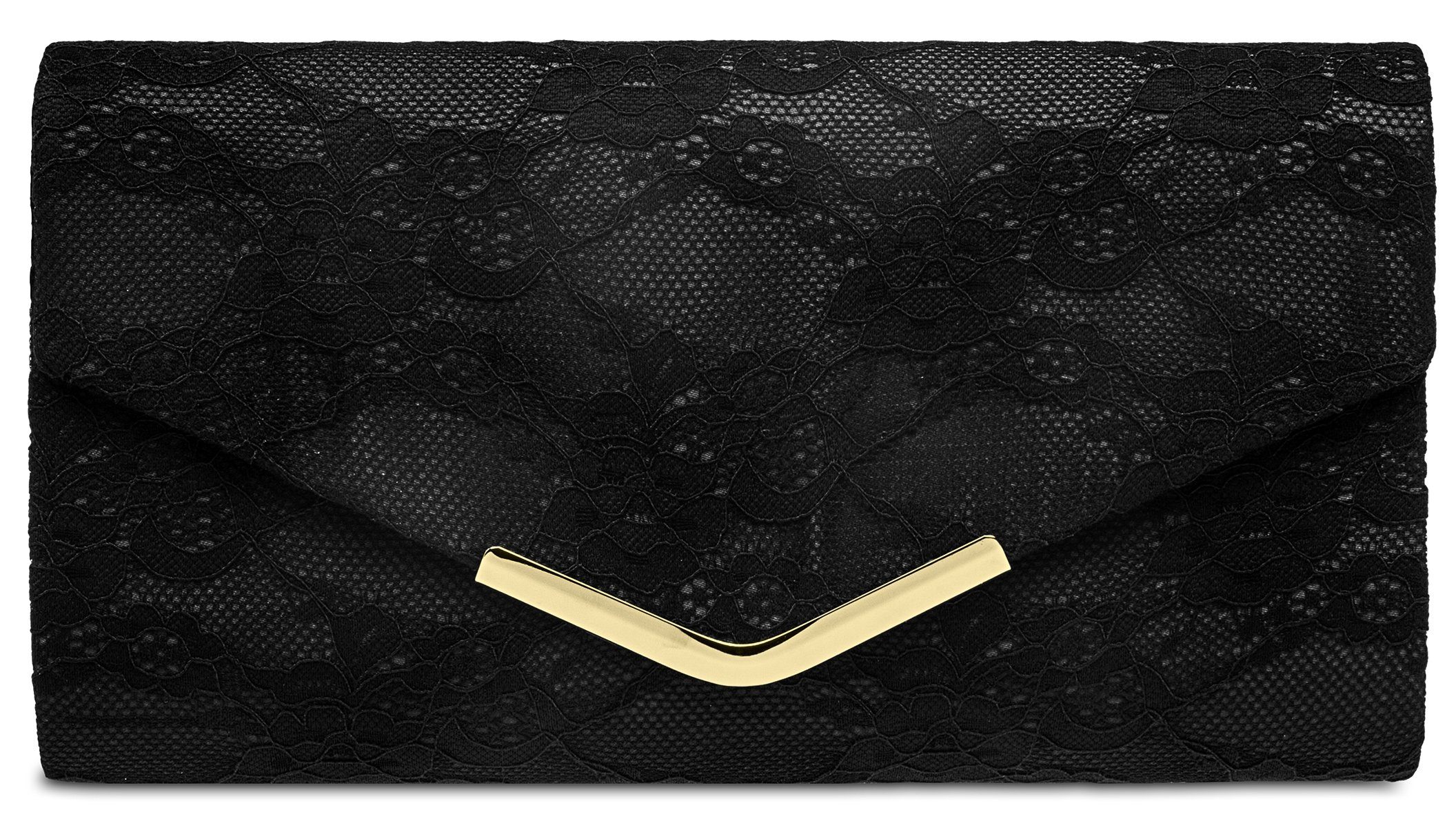 Caspar Clutch TA429 elegante Damen Clutch Abendtasche mit Spitze