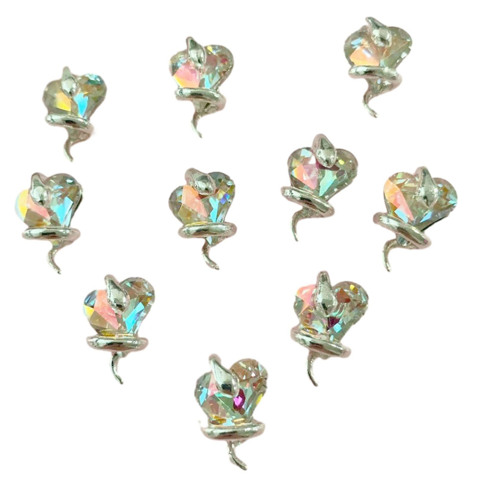 Zarte Art Snake-Diamond Blusmart Nageldesign Nagelaccessoires I Nail silver snake Modische Dekoration Zubehör