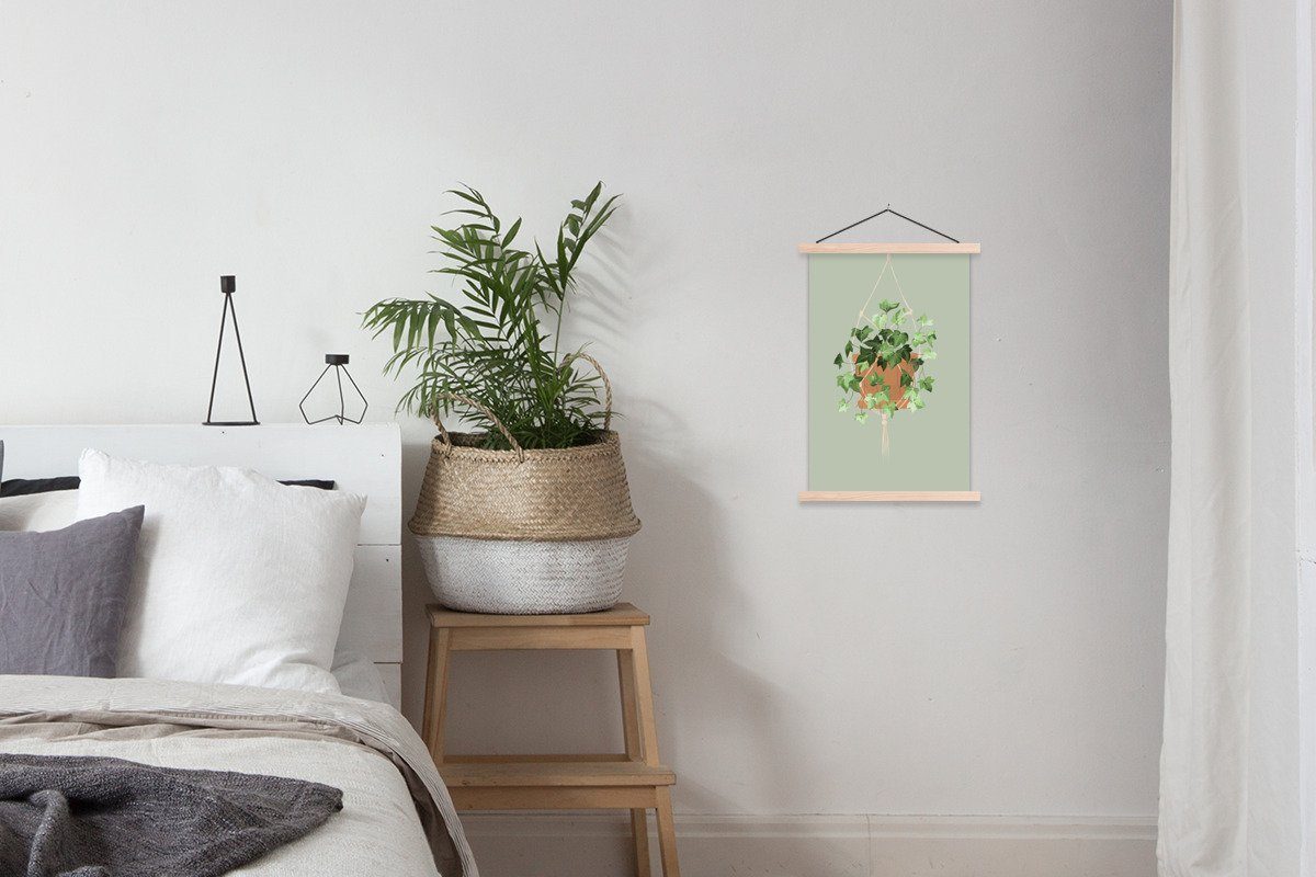 Pflanze Hängepflanze - St), (1 Wohnzimmer, MuchoWow Magnetisch - Rebe, Textilposter Posterleiste, für Poster Bilderleiste,