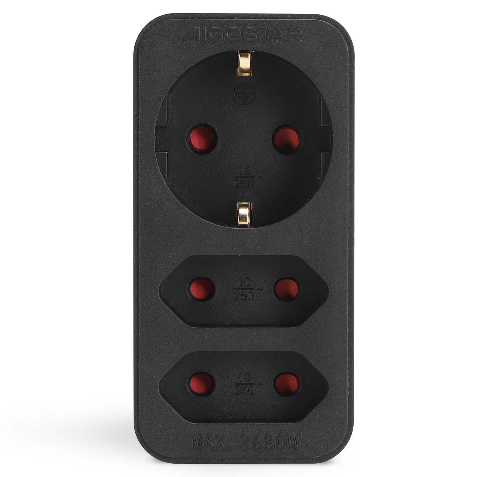 Aigostar Steckdosenadapter 3-fach Mehrfachsteckdose Tragbar für Steckdose Mehrfachsteckdose