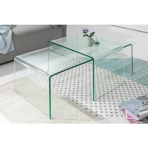 riess-ambiente Couchtisch FANTOME 100cm transparent (Set, 2-St), Wohnzimmer · Glas · eckig · Modern Design