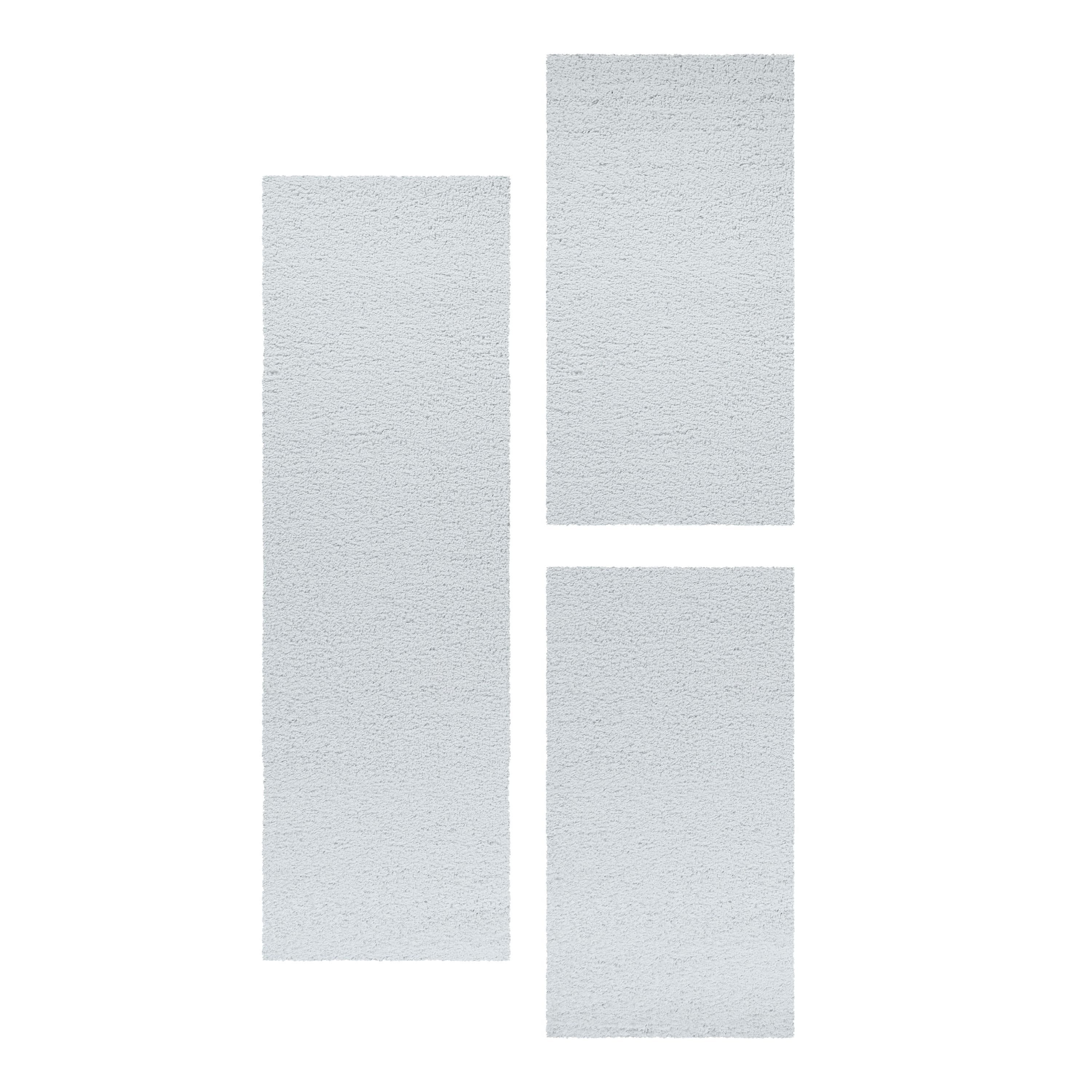 SIMPEX24 Hochflor-Bettumrandung Geometrisch Design, Höhe 30 mm, (Bett-Set, 3-tlg., Bettvorlage), Schlafzimmer Teppich Bettumrandung Läufer Set 3 teilig