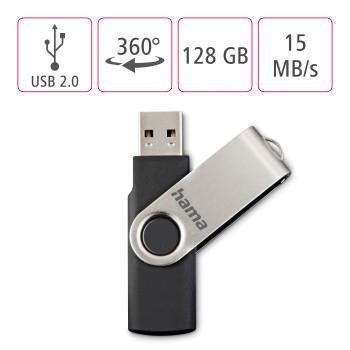 Hama Rotate, USB 2.0, Schwarz/Silber USB-Stick (USB 2.0) – Bild 5 von 5