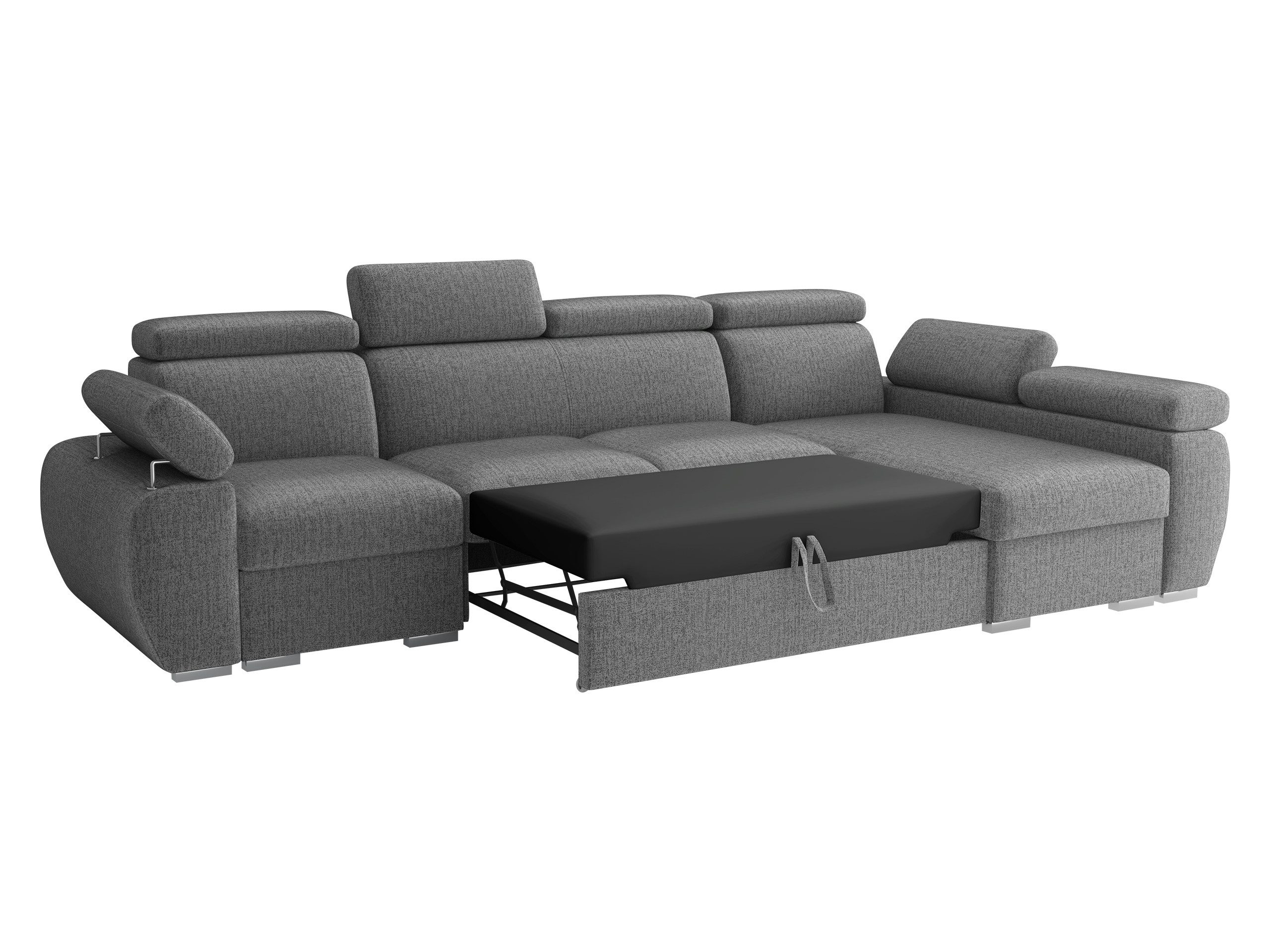 MIRJAN24 Ecksofa Boston LCP, mit zwei Bettkästen und Schlaffunktion, Verchromte Metallfüße, Holzkonstruktion