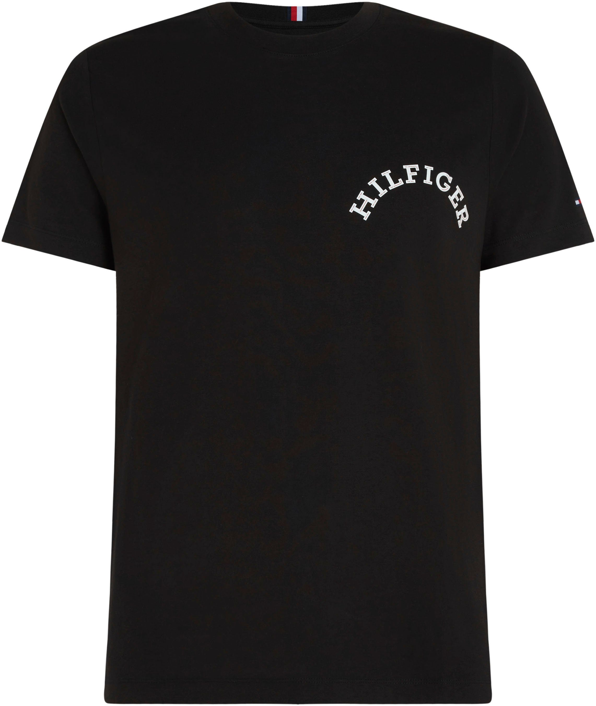 Black MONOTYPE auf mit Logo-Druck Brust Tommy der PRINT T-Shirt BACK Hilfiger