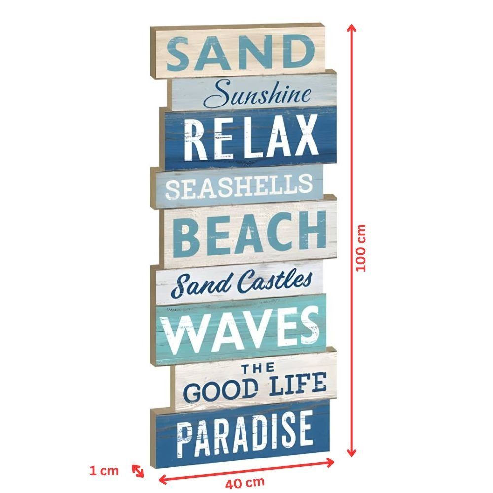 Mucola Wandbild Mucola Wandbild Planken Optik 100x40 cm Plankenschild Holz Aufsteller, Schriftzüge (Set, 1 St), handgefertigt aus nachhaltigen Materialien