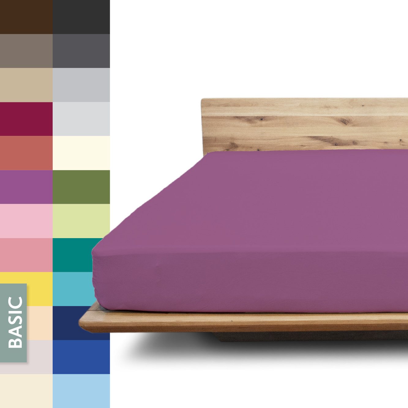 JONA SLEEP Spannbettlaken Basic, Gummizug: 97% Baumwolle, rundum - robuster Multi-Stretch Gummi, wirft keine Falten, optimale Passform, Made in Austria, Bettlaken