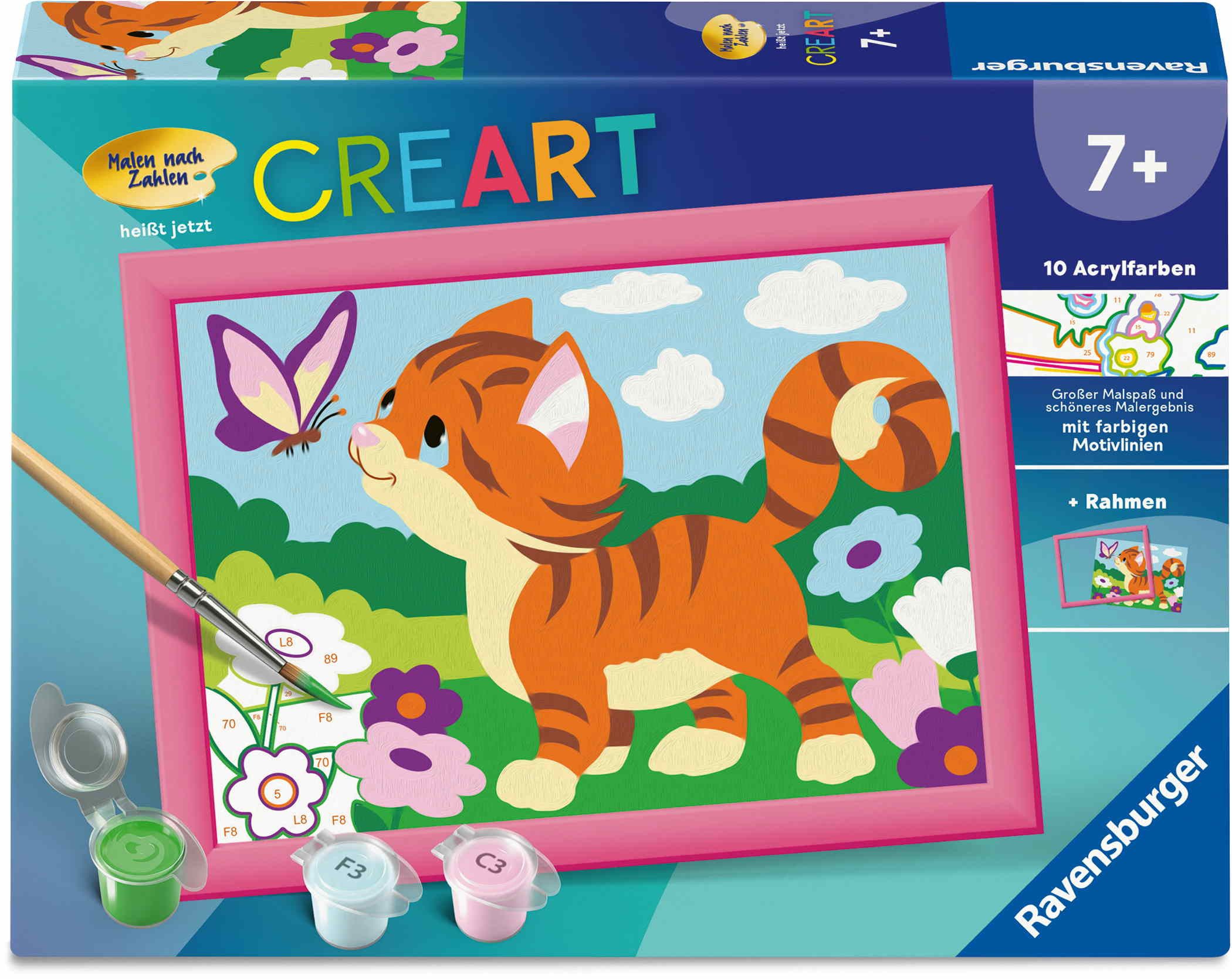 Ravensburger Malen nach Zahlen Malen nach Zahlen CREART Serie E Kätzchen im Garten 12023126