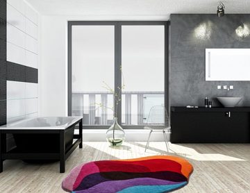 Badematte KARIM RASHID CONCEPT 21 Grund, Höhe 24 mm, rutschhemmend beschichtet, fußbodenheizungsgeeignet, Kunstfaser, rechteckig, bunte Badematte mit abstraktem Design