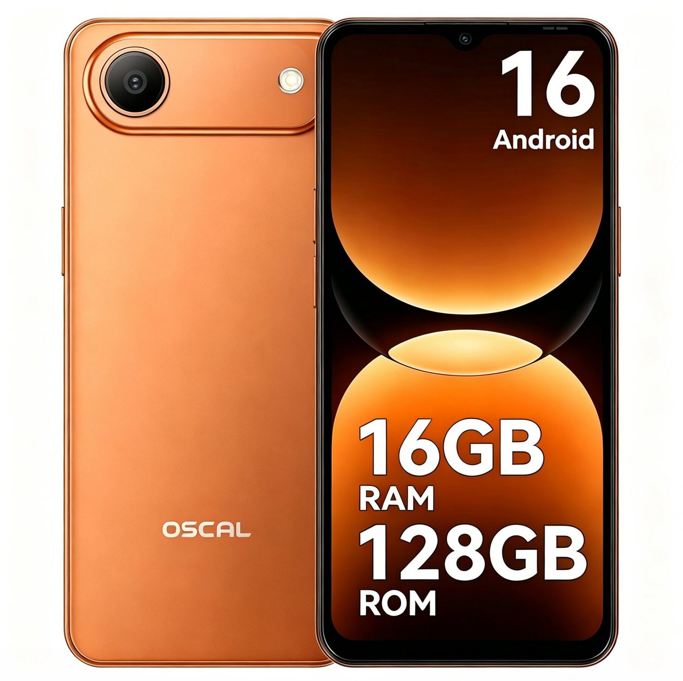 blackview Air 3C 16+128 Android 16 Handy 6.56'' HD+ Display, 5000mAh 32MP Kamera Smartphone (16,7 cm/6.56 Zoll, 128 GB Speicherplatz, 32 MP Kamera, Android 16 ohne vertrag, 4G Dual SIM/Face ID/IP54/GPS)