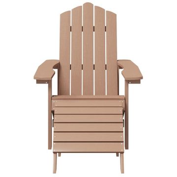 furnicato Gartenstuhl Adirondack-Gartenstühle 2 Stk. mit Hockern HDPE Braun