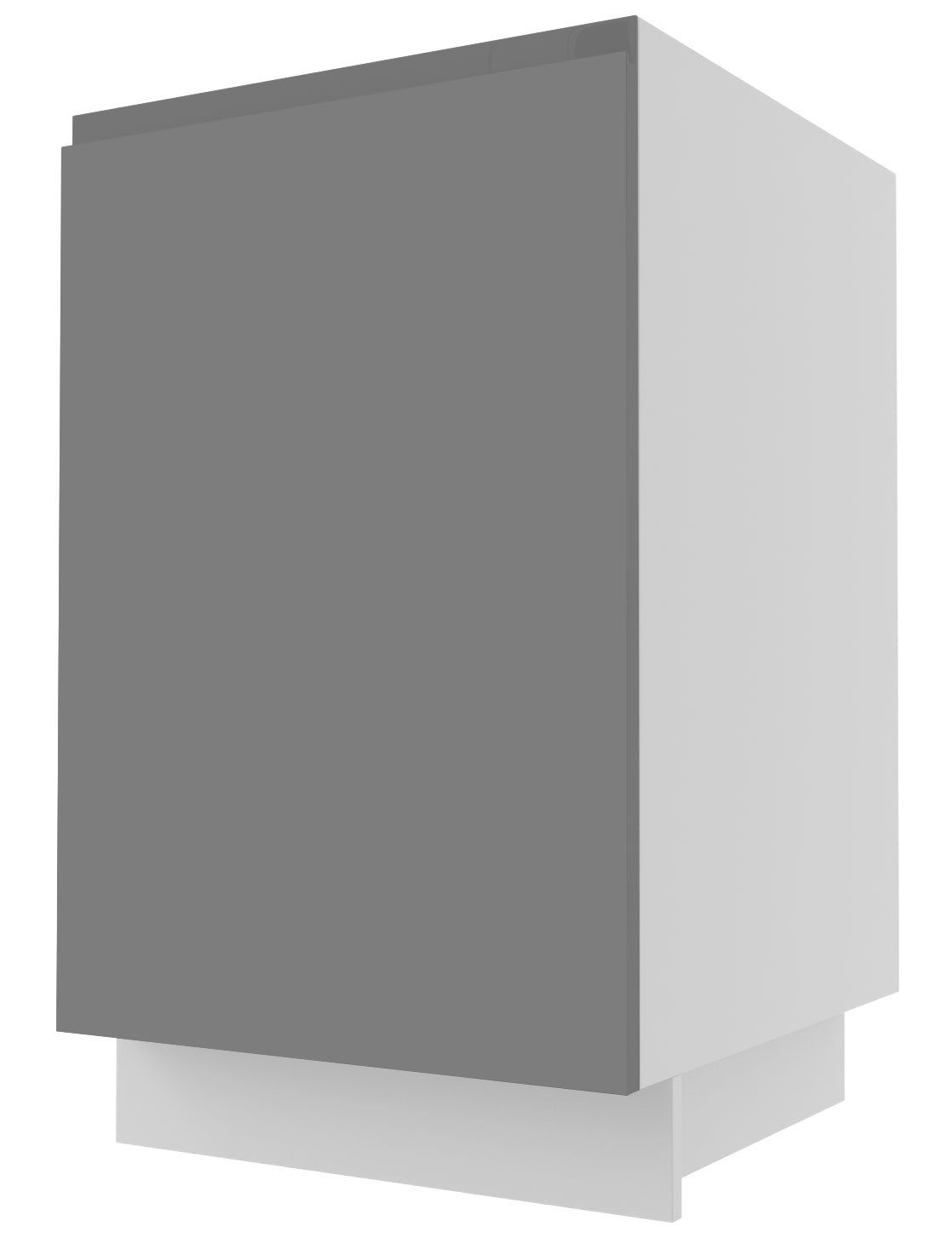 Feldmann-Wohnen Unterschrank Avellino 50cm Front- und Korpusfarbe wählbar grifflos 1-türig stone grey Acryl matt