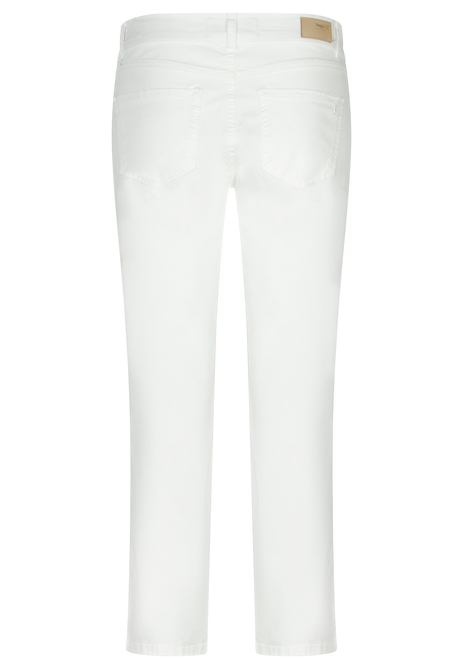 Crop mit 7/8-Jeans Slit weiß Label-Applikationen Hose mit Cici ANGELS Schlitz